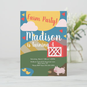 Invitation de confettis pour fête d'anniversaire d