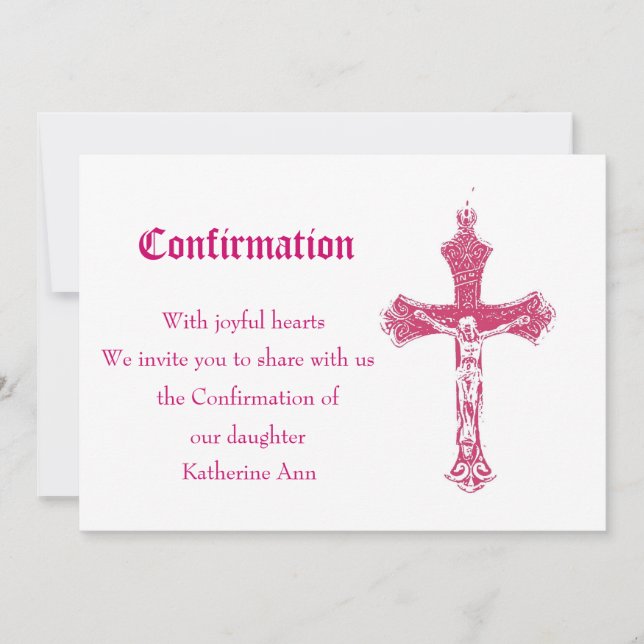 Invitation de confirmation (Devant)