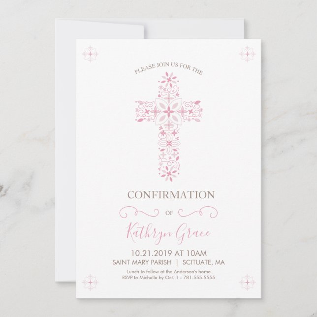 Invitation de confirmation, carte Invitation perso (Devant)