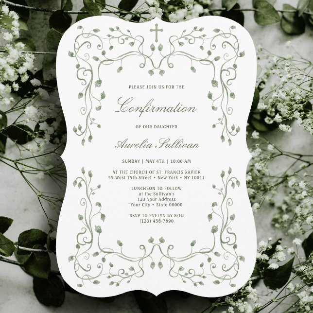 Invitation de confirmation de cadre de feuillage v (Créateur téléchargé)