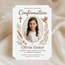 Invitation de confirmation de fille rustique
