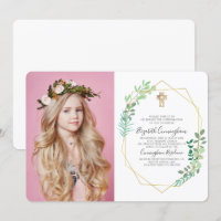 Invitation de confirmation de la croix de feuillag