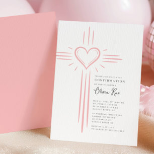 Invitation de confirmation de la Croix du Cœur Ros