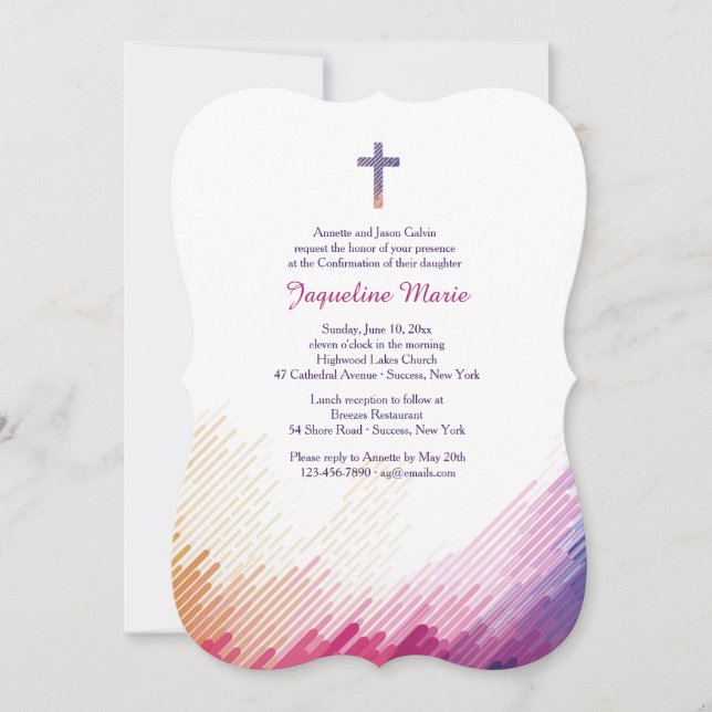 Invitation de confirmation de Strokes (Devant)