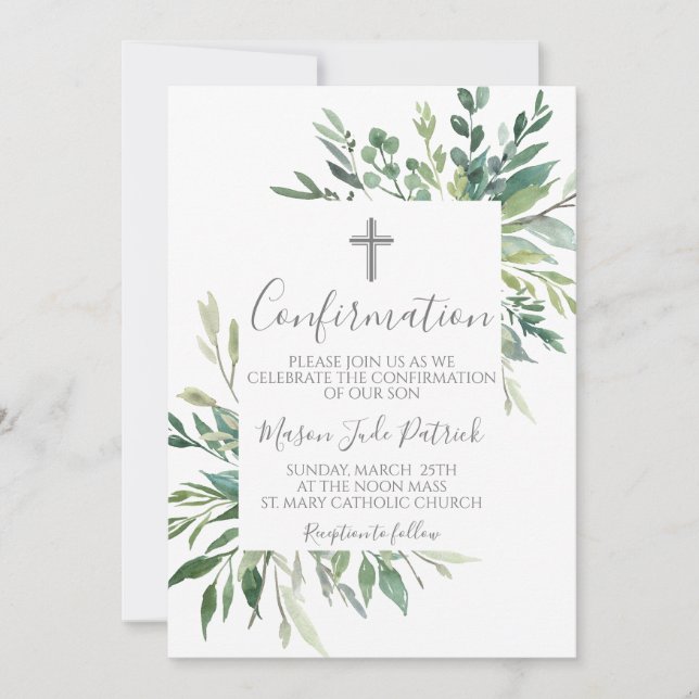 Invitation de confirmation du cadre vert (Devant)