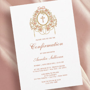 Invitation de confirmation élégante de la Sainte C