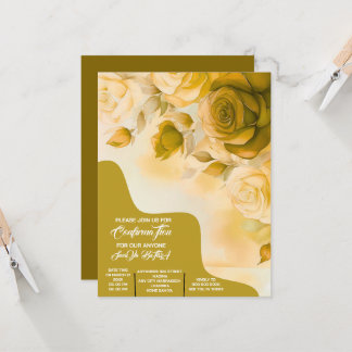 Invitation de confirmation Florale Or, Confir Flor