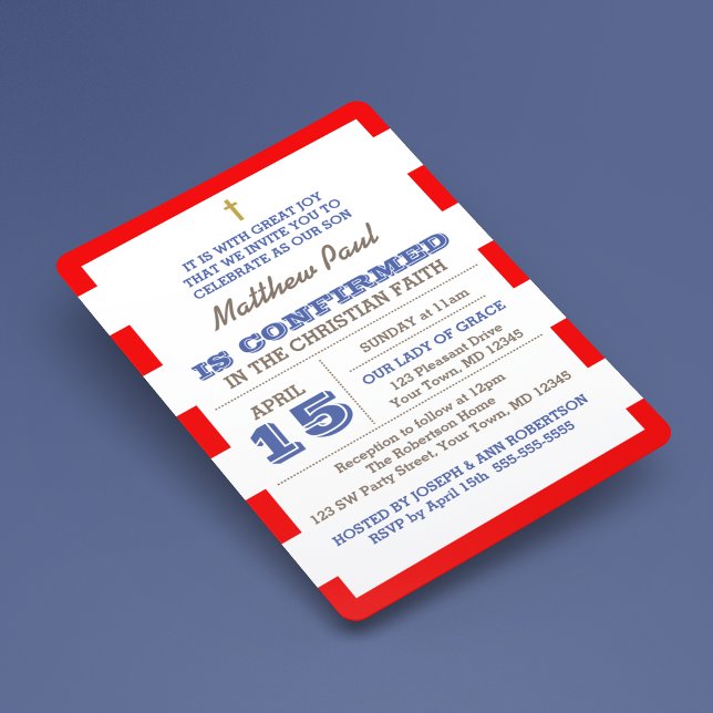 Invitation de confirmation Nautique Rouge (Créateur téléchargé)