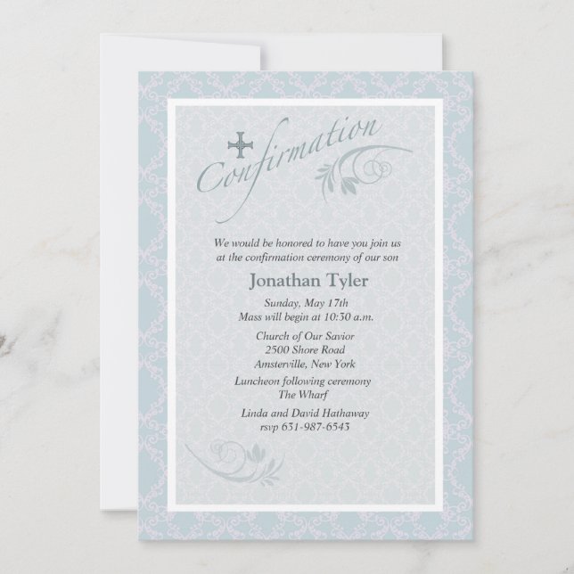 Invitation de confirmation religieuse Chantilly (Devant)