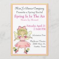 Invitation de considérant de la danse de la fille