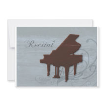Invitation de considérant de piano dans le bleu de