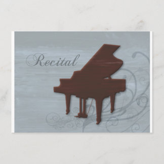 Invitation de considérant de piano dans le bleu de