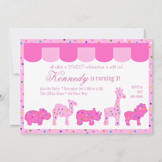 Invitation de cookies de cirque (Devant)