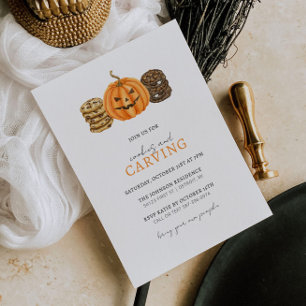 Invitation de Cookies et de Citrouille Carving Par