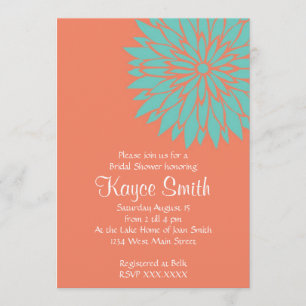 Invitation de corail de fleur de dahlia