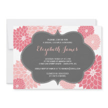 Invitation de corail rose de Fête de la mariée de