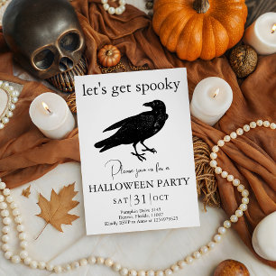 Invitation de corbeau noir vintage pour une soirée