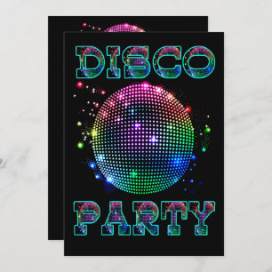 Invitation de coutume de partie de disco de boule