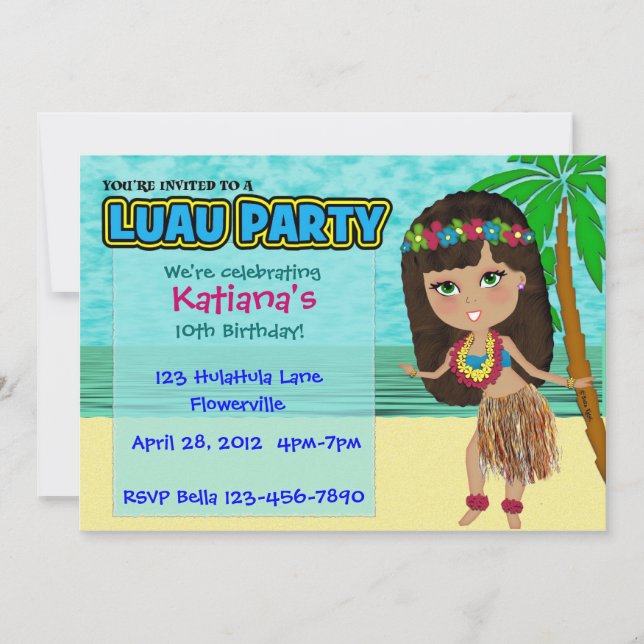 Invitation de coutume de partie de Luau (Devant)