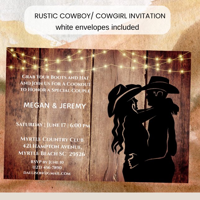 Invitation de cow-girl et cow-boy Cookout/BBQ (Créateur téléchargé)