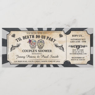Invitation de crânes de la douche du couple de