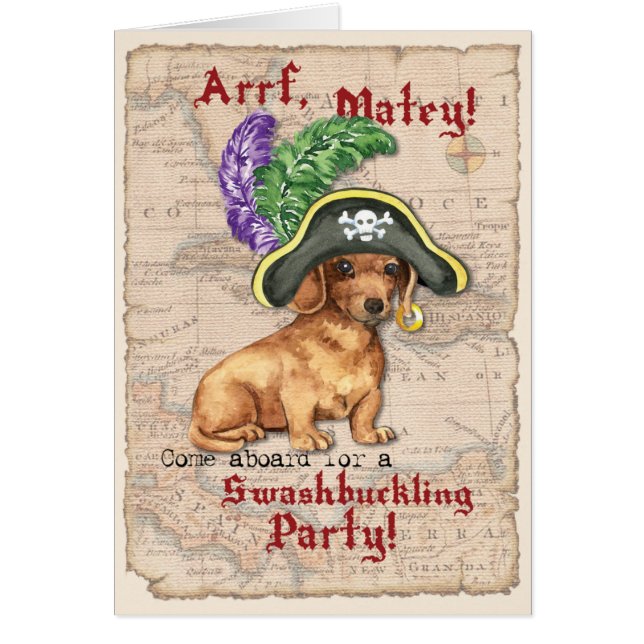 Invitation de Dachshund Pirate (Devant)