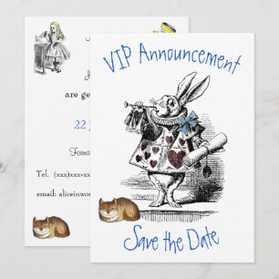 Invitation de date de sauvegarde Alice au pays des