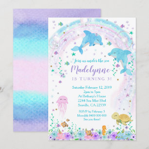 Invitation de dauphins, dauphin sous l'Invitation 