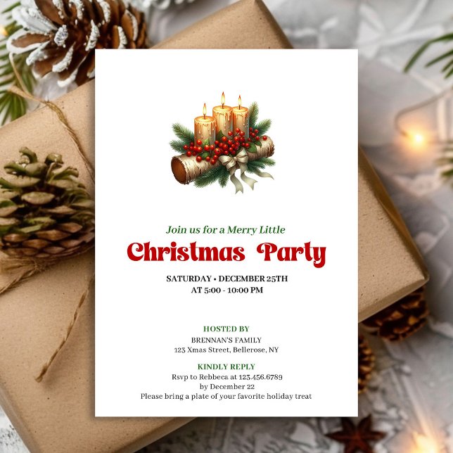 Invitation de décoration de Noël cosy avec nom per (Cozy Christmas Decoration Invite Custom Name)