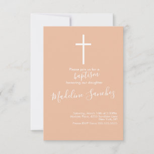 Invitation de dédicace de bébé de croix de baptême