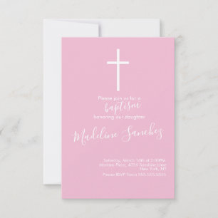 Invitation de dédicace de bébé de croix de baptême
