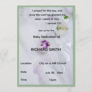Invitation de dédicace de bébé garçon avec verset