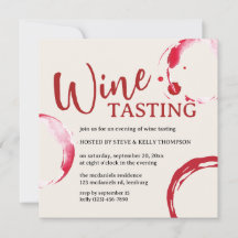Invitation de dégustation de vin avec tache de Bou