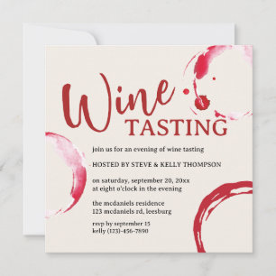 Invitation de dégustation de vin avec tache de Bou