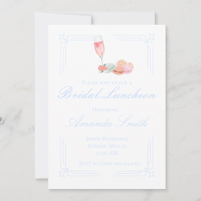 Invitation de déjeuner de mariage/réception éditab (Devant)