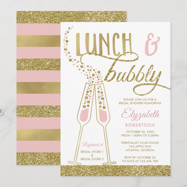 Invitation de déjeuner et de Fête des mariées Bubb (Devant / Derrière)