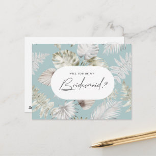 Invitation de demoiselle d'honneur à feuillage tro