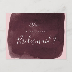 Invitation de demoiselle d'honneur au lavis de cou