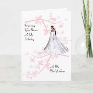 Invitation de demoiselle d'honneur avec Cerisiers 