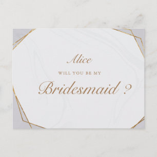 Invitation de demoiselle d'honneur en marbre géomé