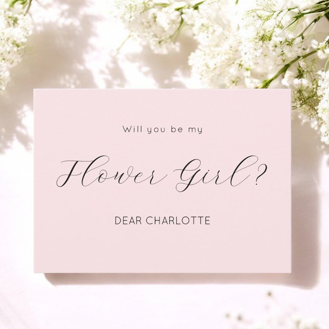 Invitation de demoiselle d'honneur Fleur Rose Scri (Créateur téléchargé)
