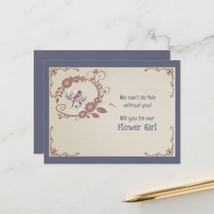 Invitation de demoiselle d'honneur florale et oise