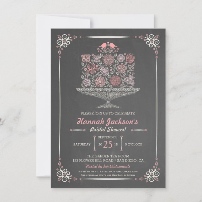 Invitation de dentelle II de Fête de la mariée de (Devant)