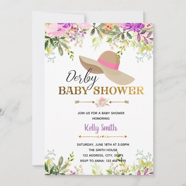 Invitation de Derby baby shower (Devant)