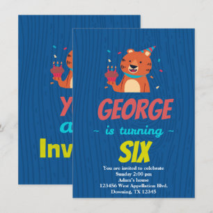 Invitation de dessin animé personnalisée pour enfa