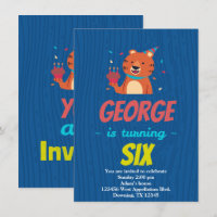 Invitation de dessin animé personnalisée pour gâte