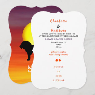 Invitation de destination Mariage Safari Africain