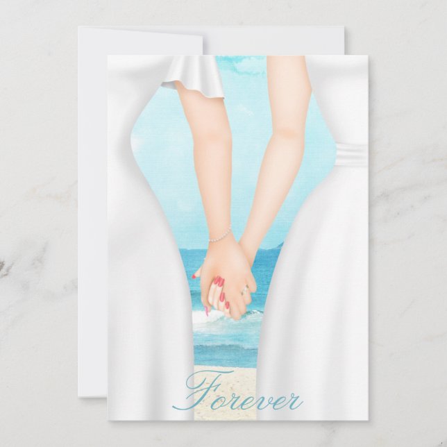 Invitation de deux femmes gays lesbiennes à la pla (Devant)