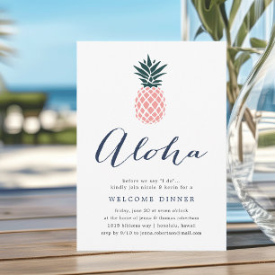 Invitation de dîner de bienvenue Aloha Roseaux Ana