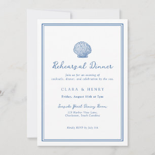 Invitation de dîner de répétition Coquillage Mer B